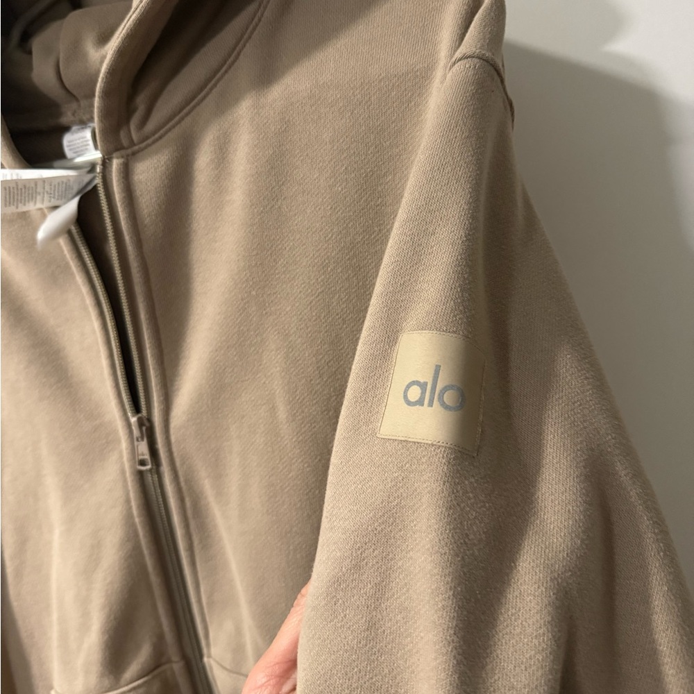 Alo Zip-Up Hoodie Heavy Duty Gravel